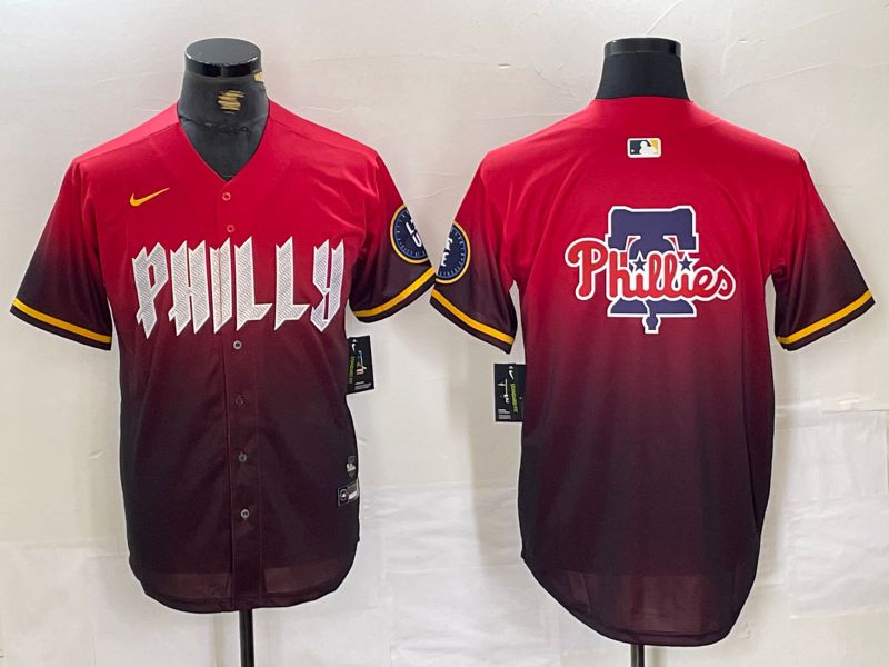 Men Philadelphia Phillies Blank Red City Edition Nike 2024 MLB Jersey style 5->houston astros->MLB Jersey